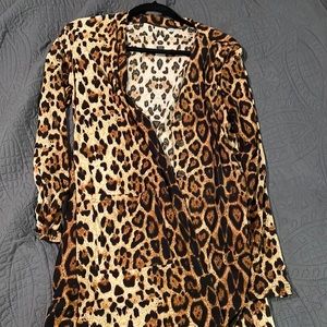 Long leopard cardigan